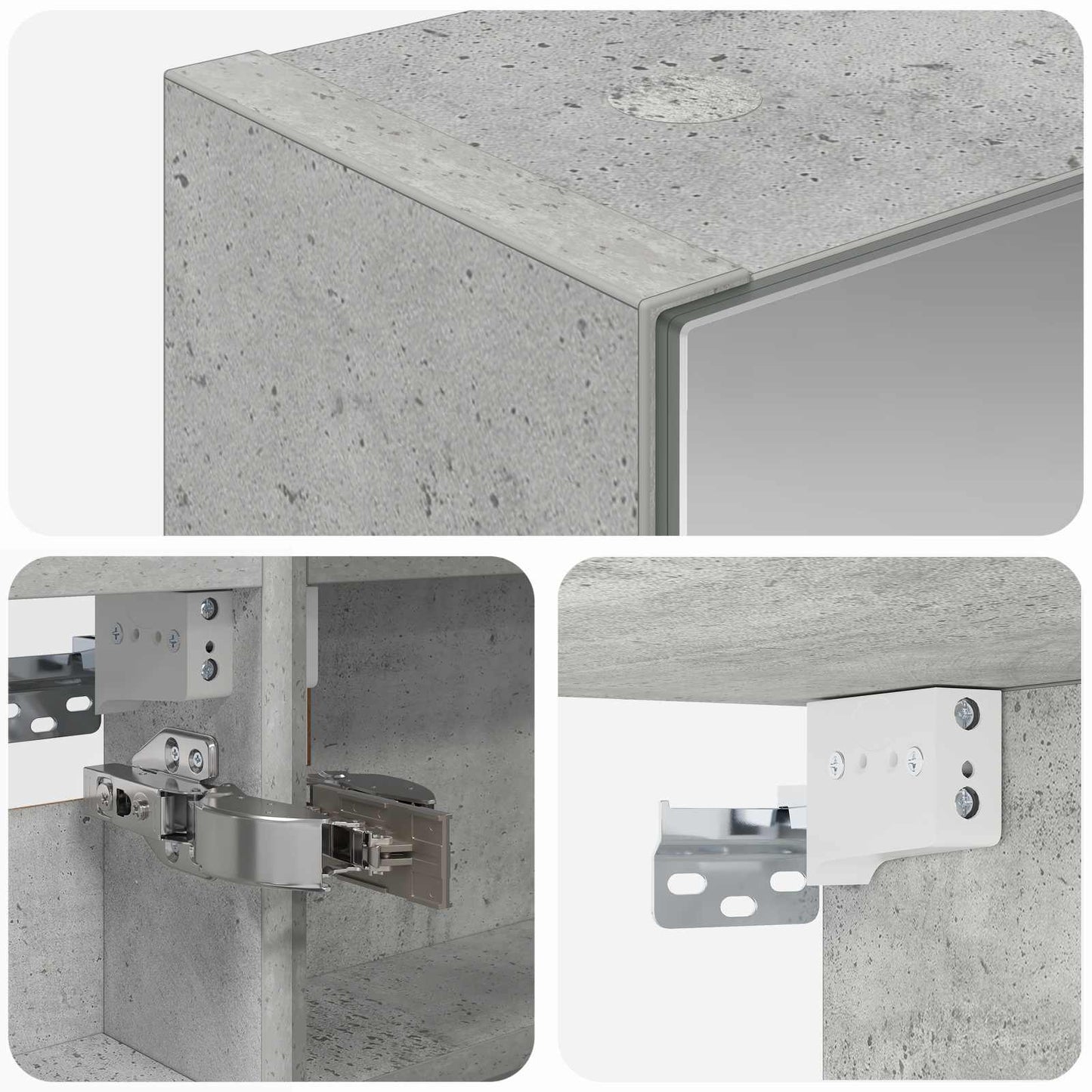 Badeværelsesspejlskab Beton Grå 40 x 10,5 x 60,5 cm