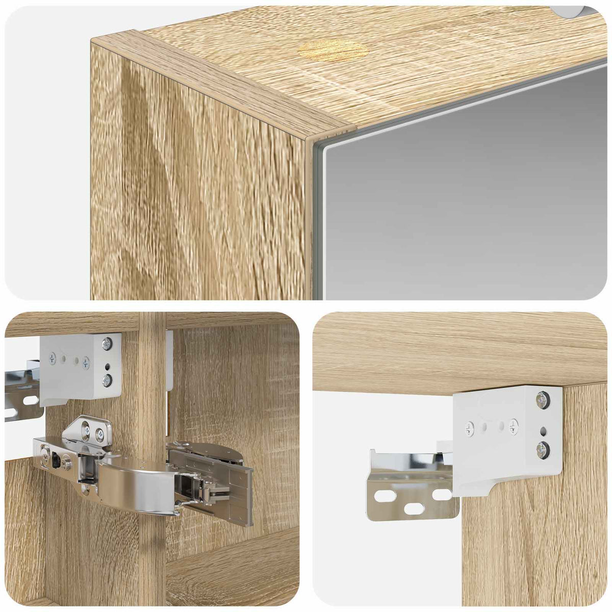 Badeværelsesspejlskab Sonoma eg 40 x 10,5 x 60,5 cm