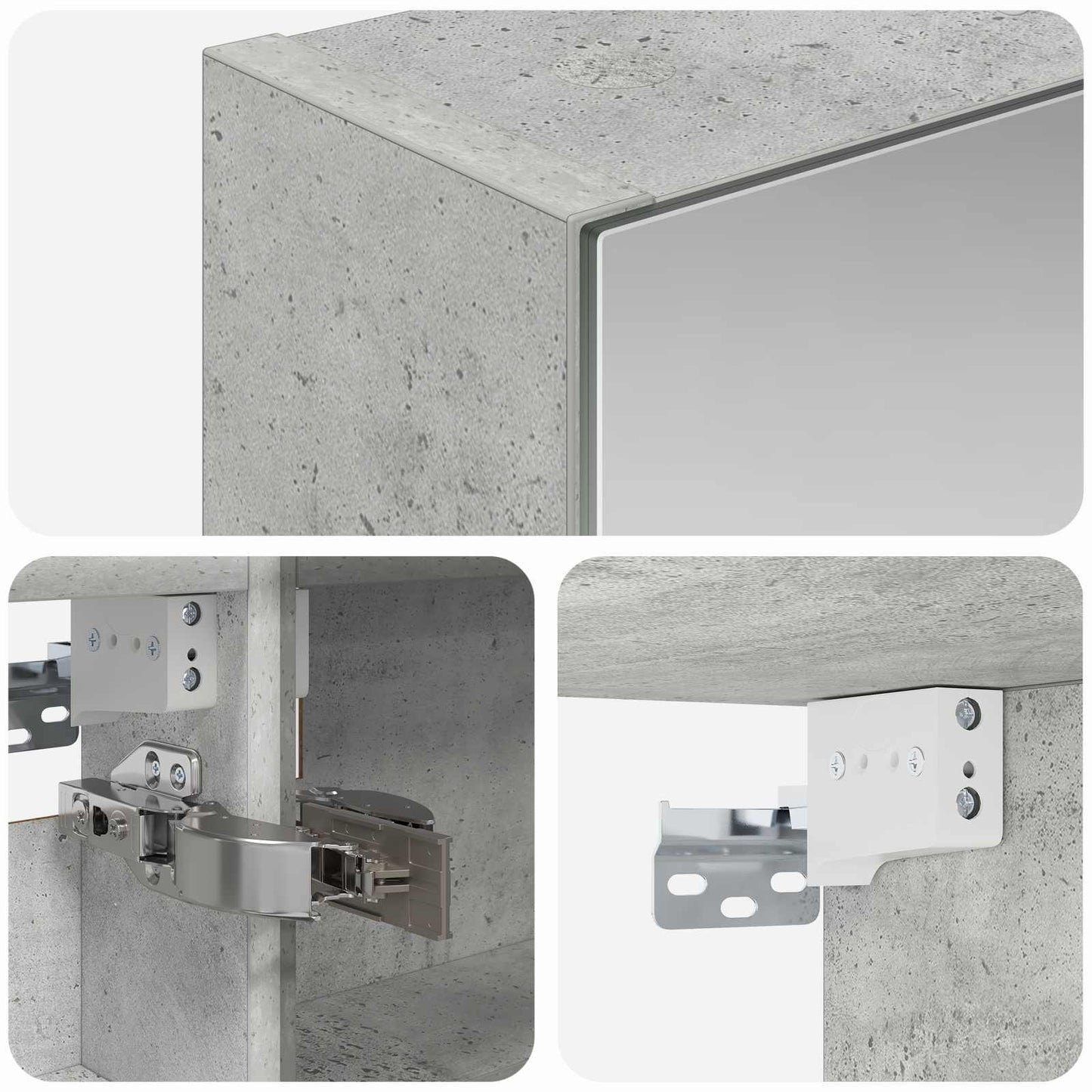 Badeværelsesspejlskab Beton Grå 40 x 10,5 x 60,5 cm