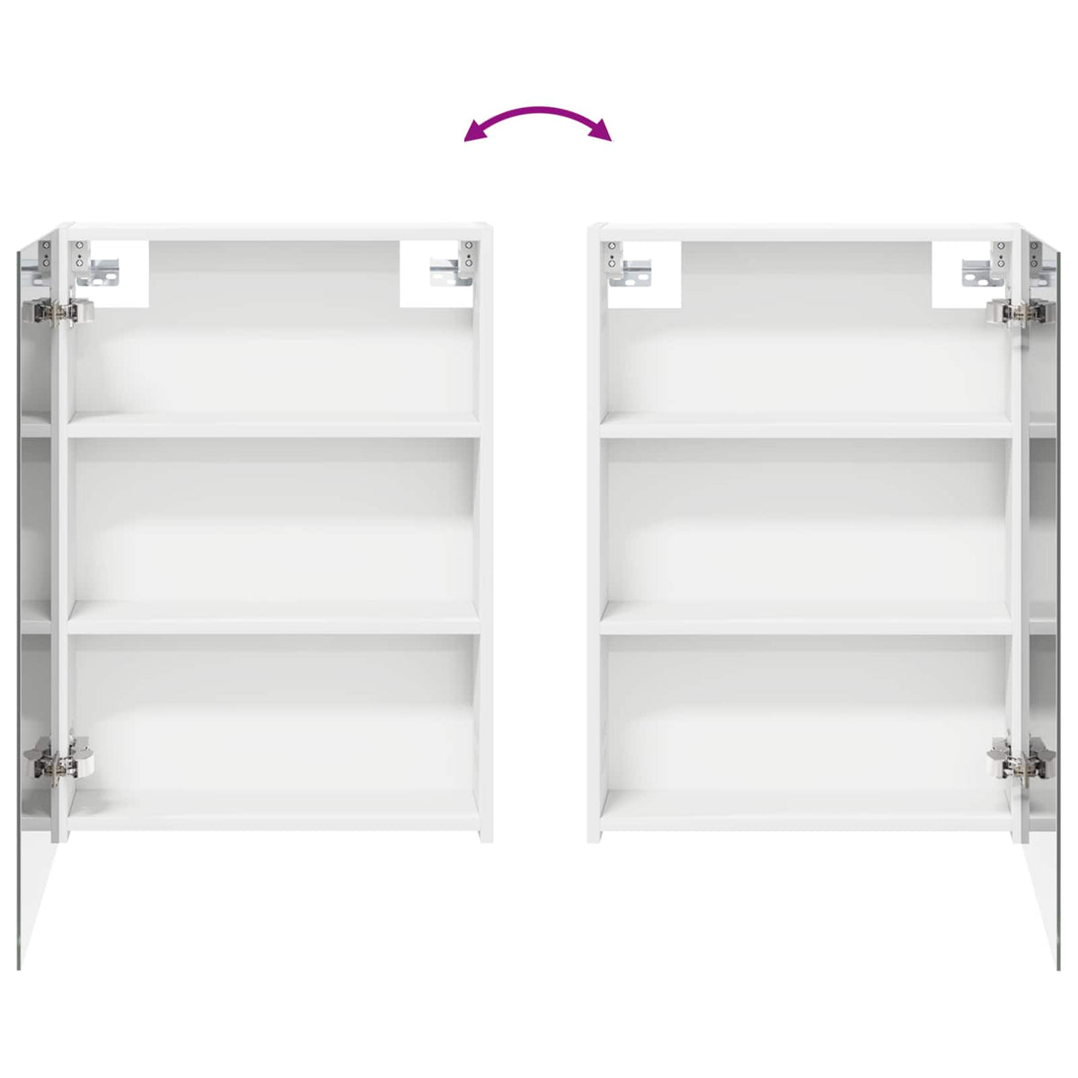 Badeværelsesspejlskab Hvid 50 x 14,5 x 70 cm Konstrueret træ
