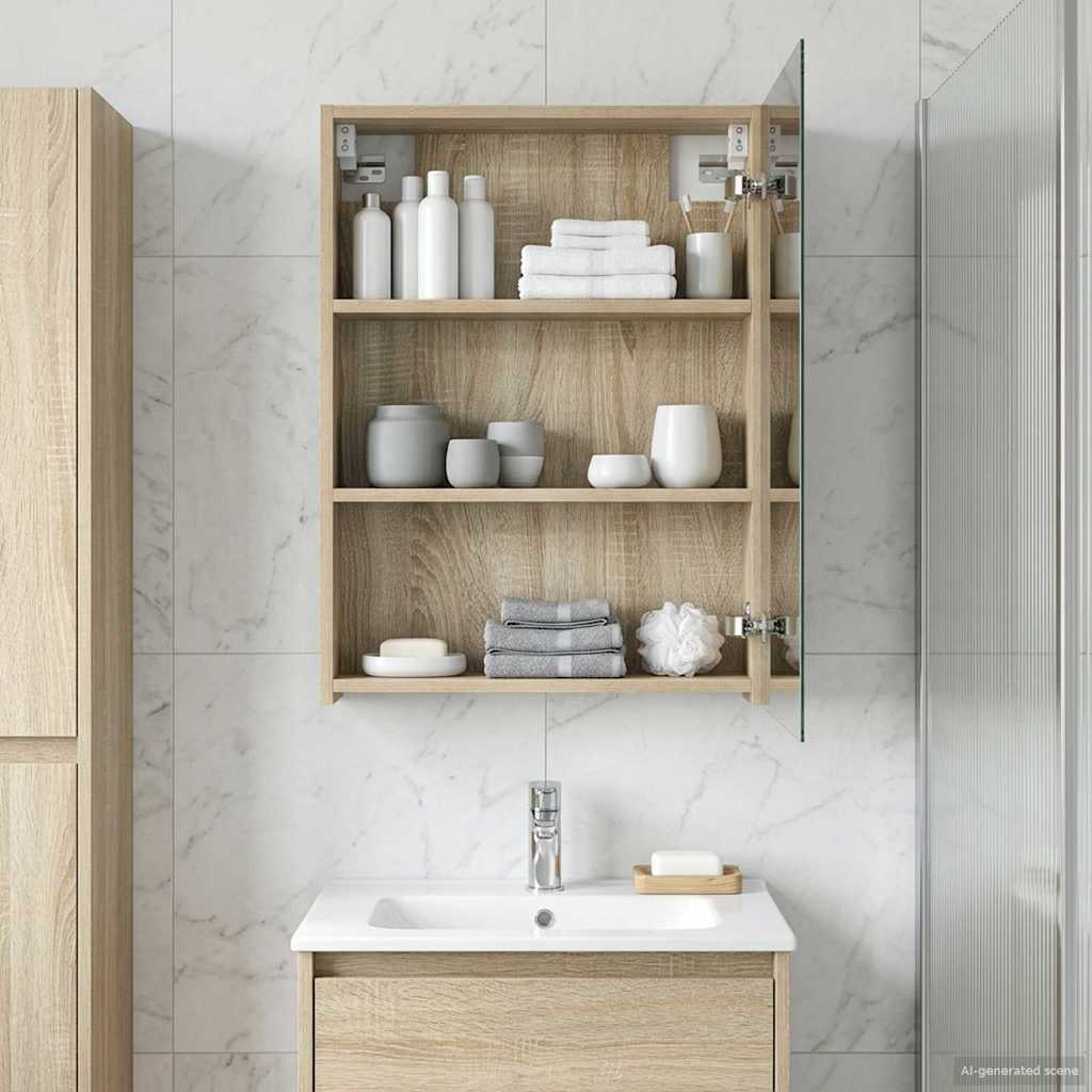 Badeværelsesspejlskab Sonoma eg 50 x 14,5 x 70 cm