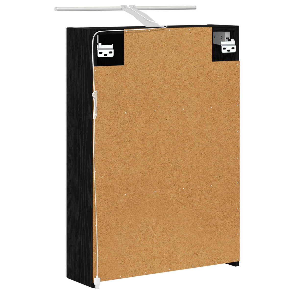 Badeværelsesspejlskab Sort eg 50 x 14,5 x 70 cm Konstrueret træ