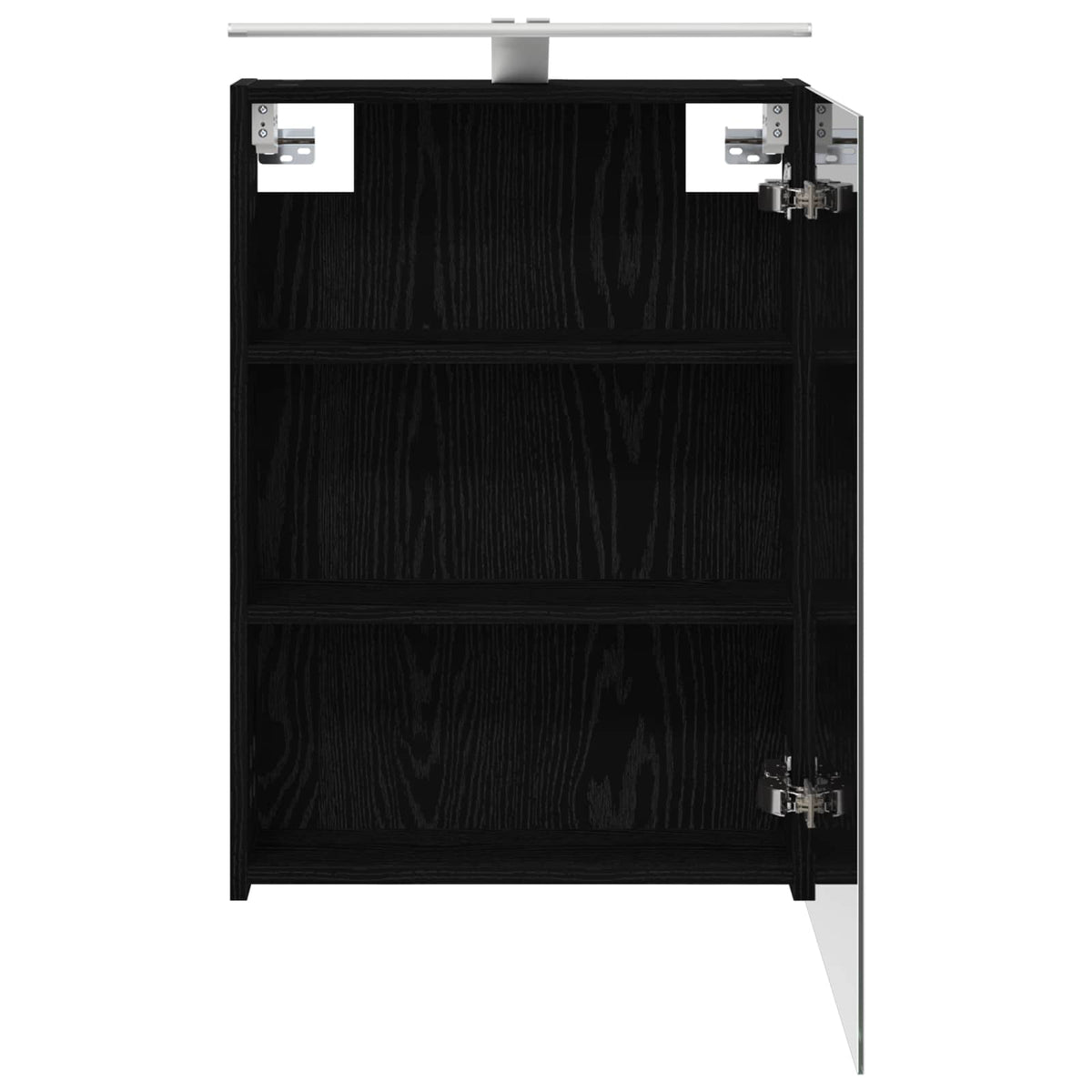 Badeværelsesspejlskab Sort eg 50 x 14,5 x 70 cm Konstrueret træ