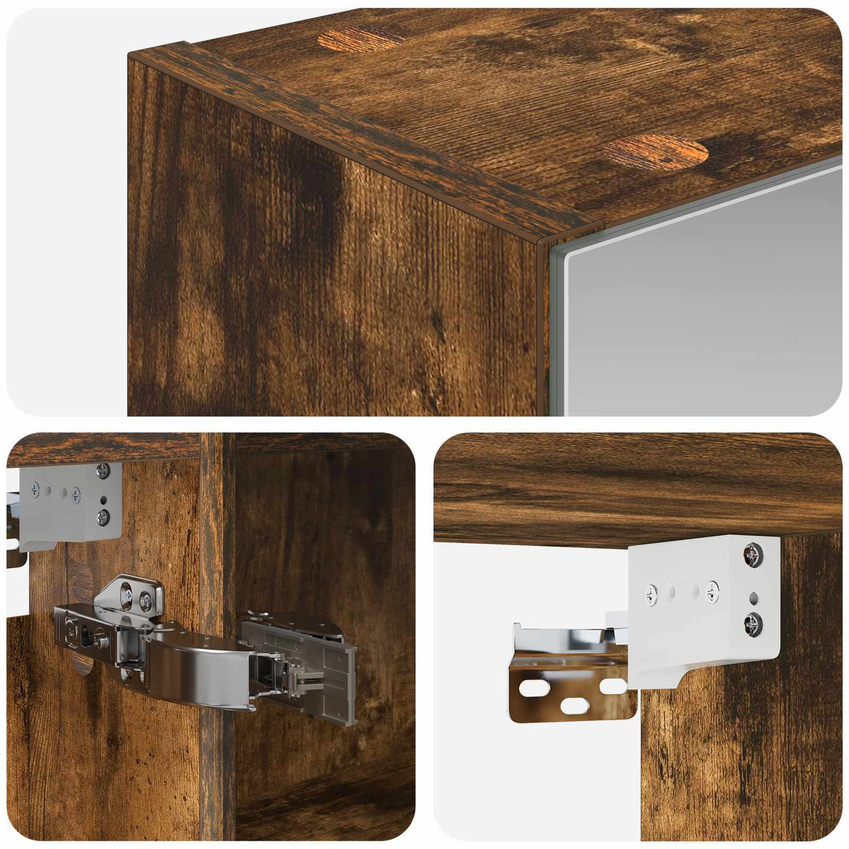 Badeværelsesspejlskab Røget eg 50 x 14,5 x 70 cm