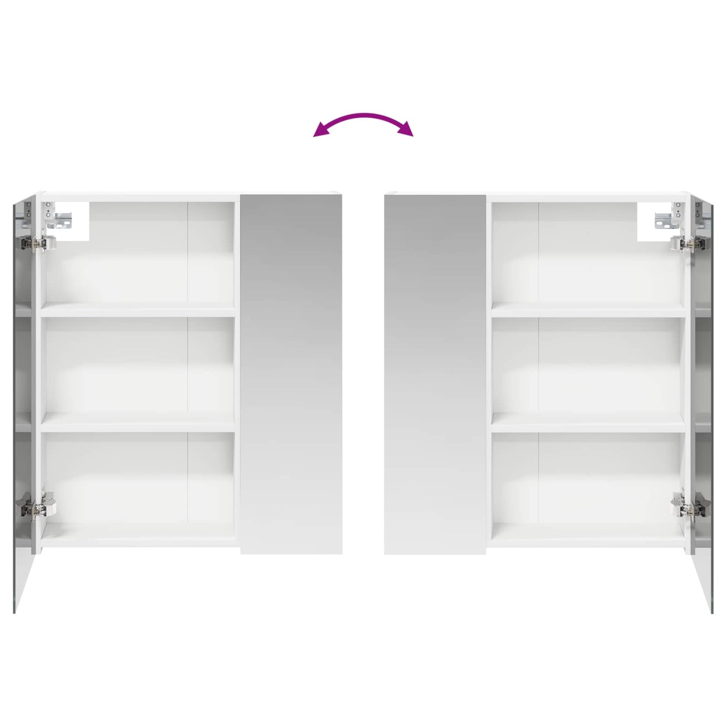Badeværelsesspejlskab Hvid 60 x 14,5 x 70 cm Konstrueret træ