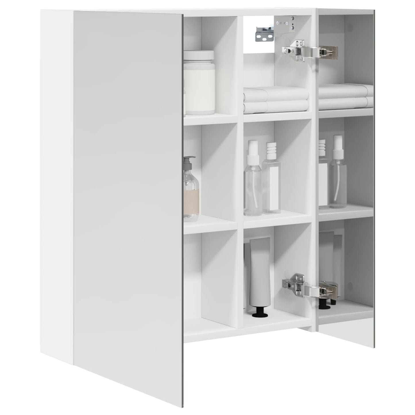 Badeværelsesspejlskab Hvid 60 x 14,5 x 70 cm Konstrueret træ