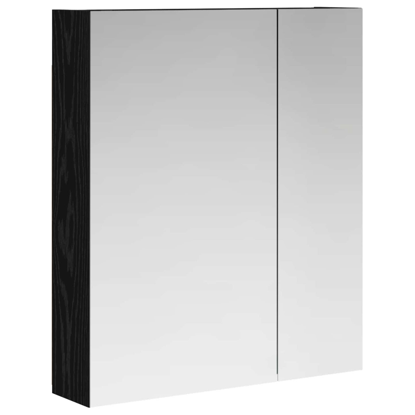 Badeværelsesspejlskab Sort eg 60 x 14,5 x 70 cm Konstrueret træ