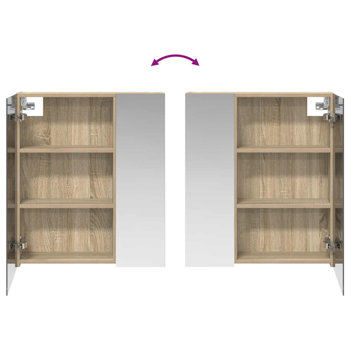 Badeværelsesspejlskab Sonoma eg 60 x 14,5 x 70 cm
