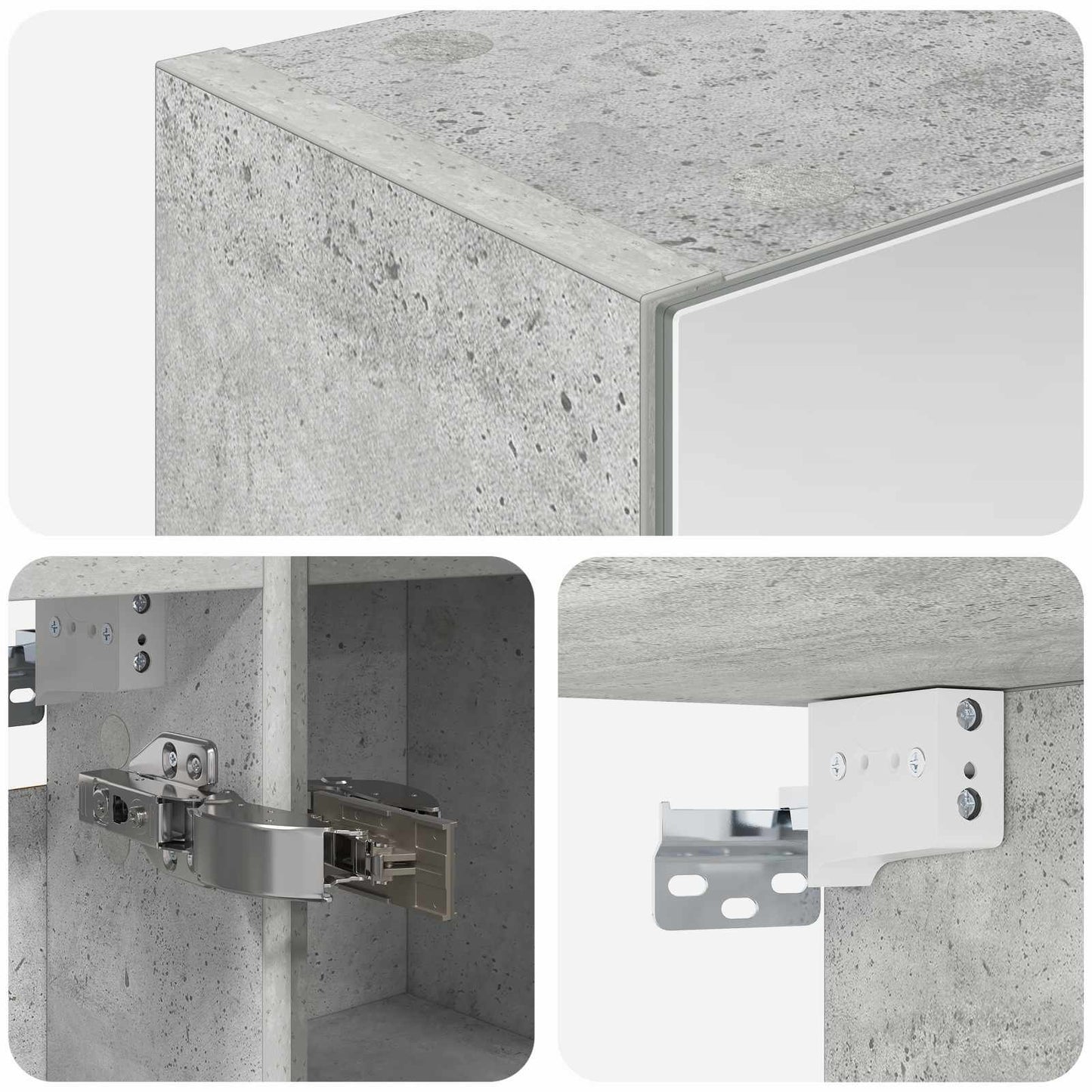 Badeværelsesspejlskab Beton Grå 60 x 14,5 x 70 cm
