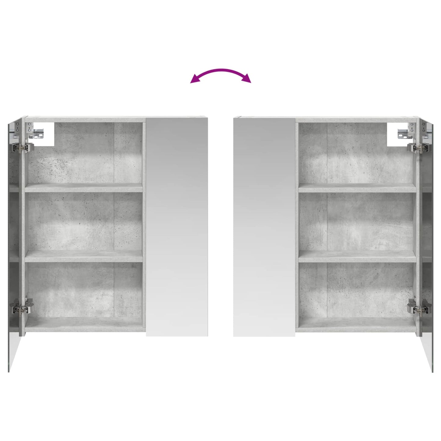 Badeværelsesspejlskab Beton Grå 60 x 14,5 x 70 cm