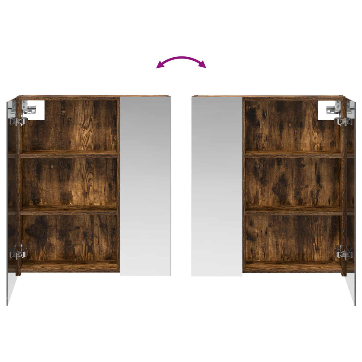 Badeværelsesspejlskab Røget eg 60 x 14,5 x 70 cm