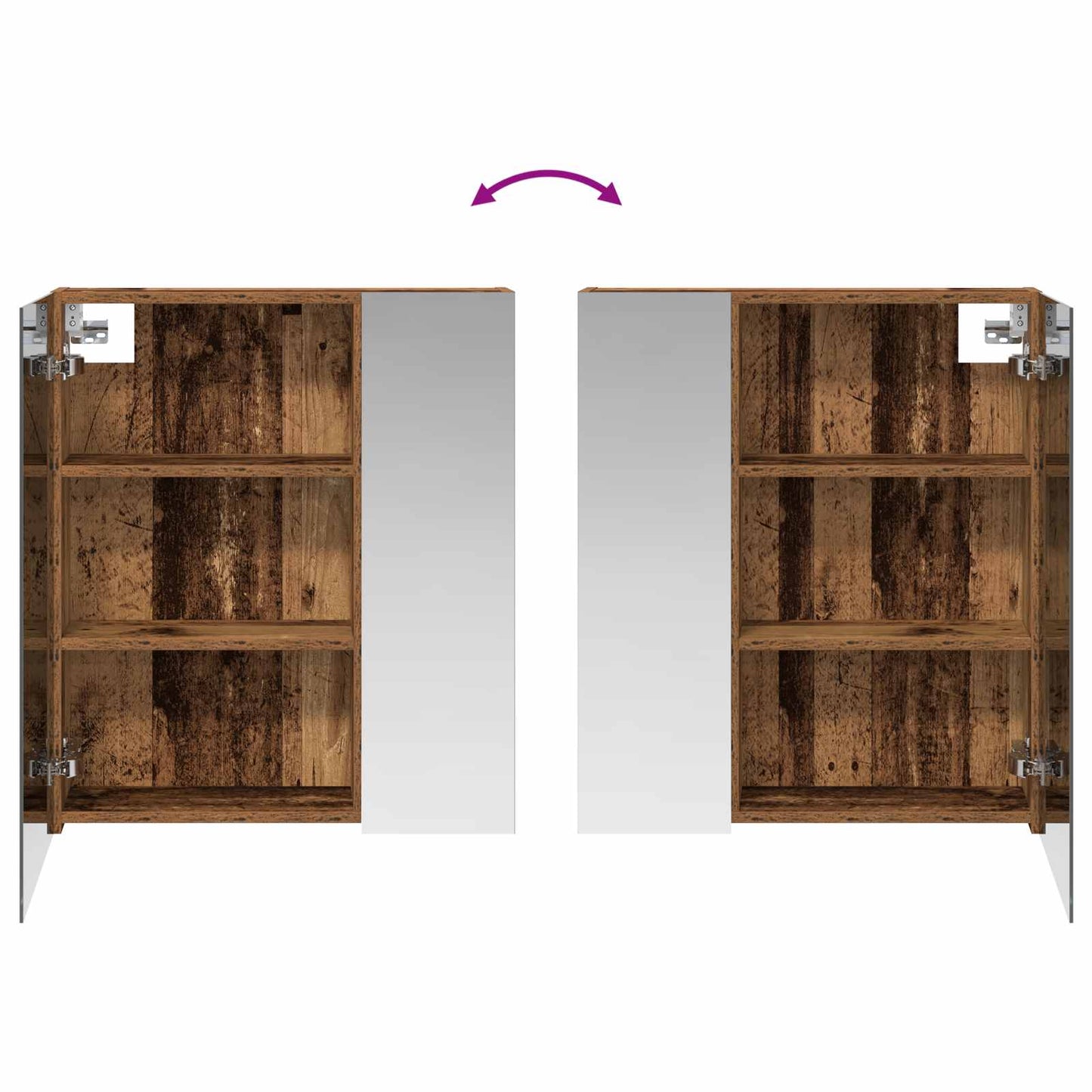 Badeværelsesspejlskab Gammelt træ 60 x 14,5 x 70 cm