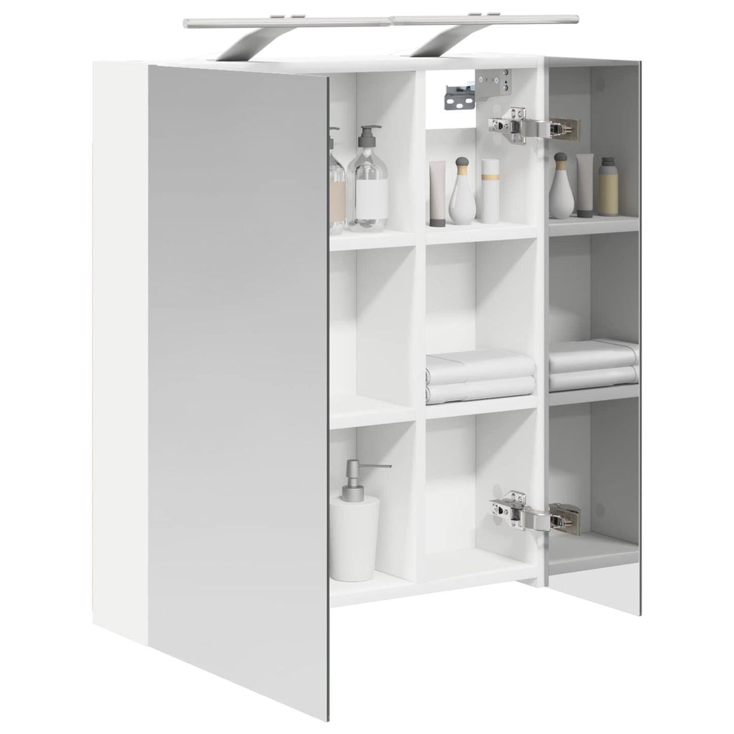 Badeværelsesspejlskab Hvid 60 x 14,5 x 70 cm Konstrueret træ