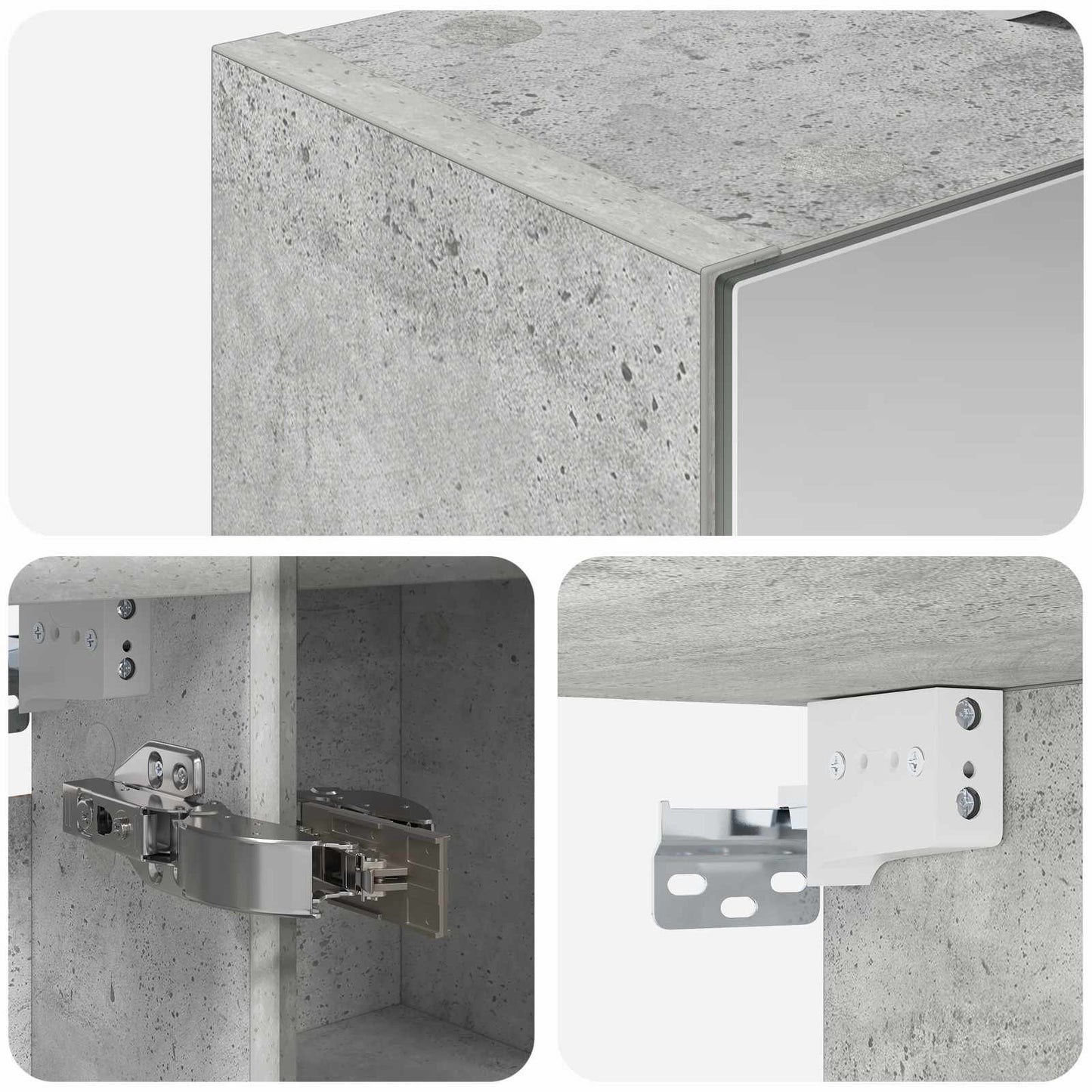 Badeværelsesspejlskab Beton Grå 60 x 14,5 x 70 cm