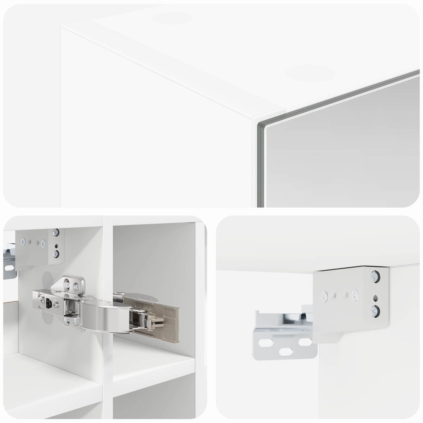 Badeværelsesspejlskab Hvid 60 x 14,5 x 50 cm Konstrueret træ
