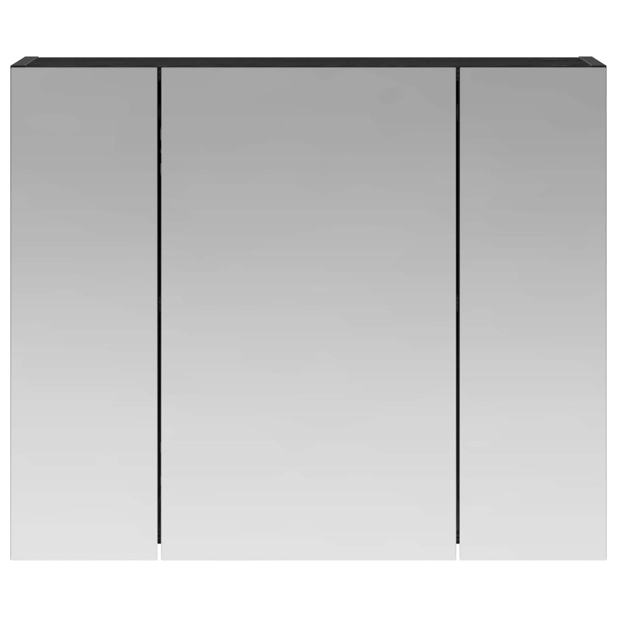 Badeværelsesspejlskab Sort eg 60 x 14,5 x 50 cm Konstrueret træ
