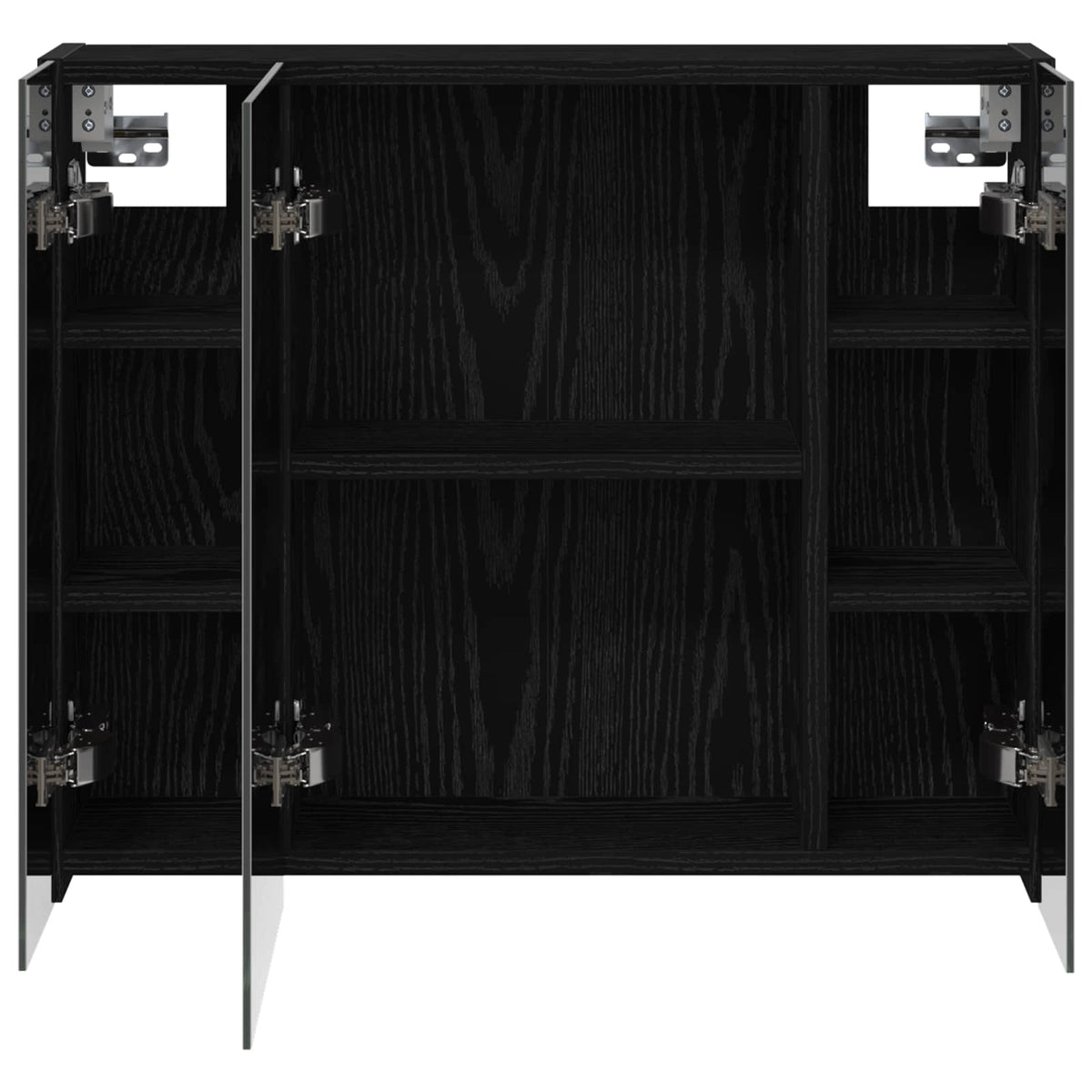 Badeværelsesspejlskab Sort eg 60 x 14,5 x 50 cm Konstrueret træ