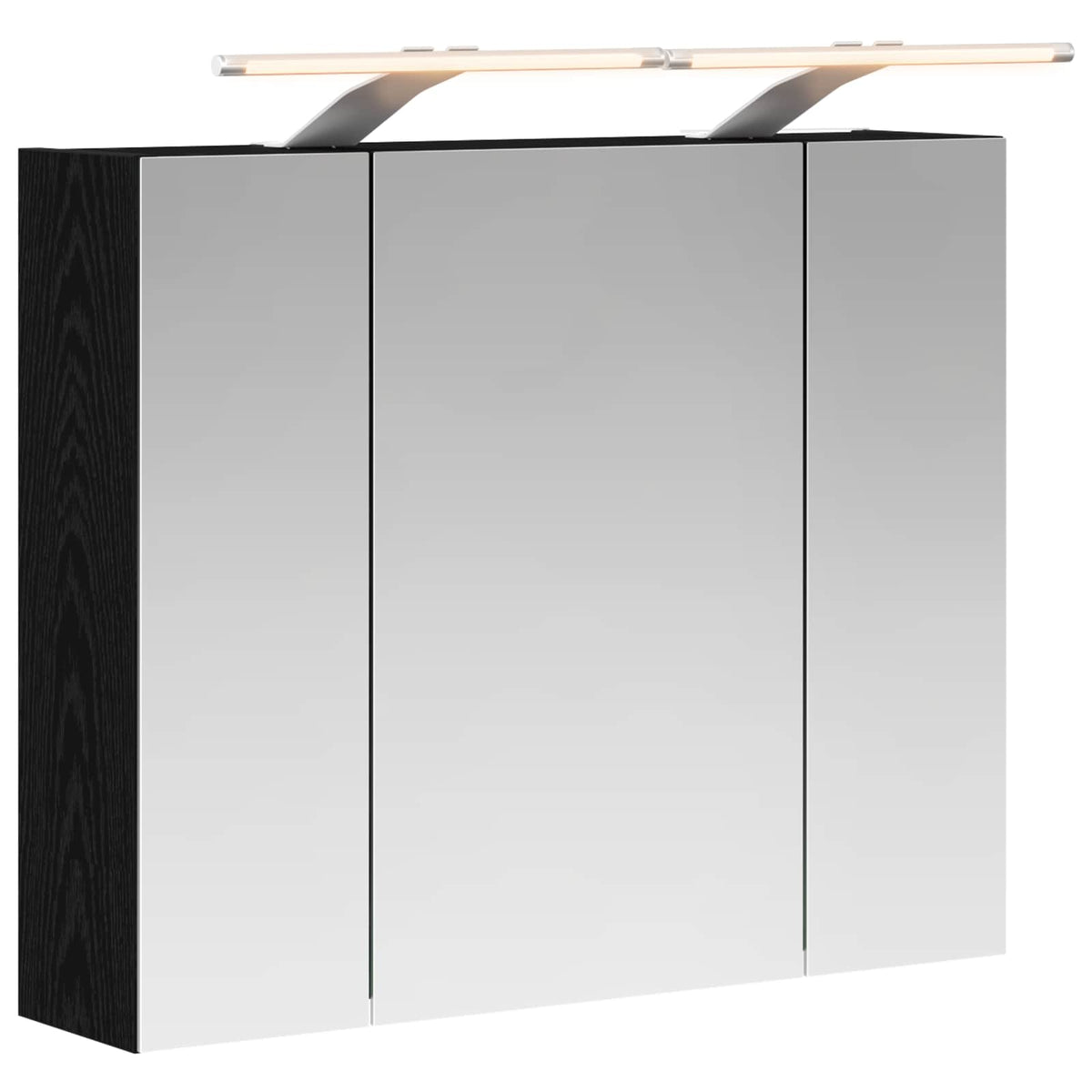 Badeværelsesspejlskab Sort eg 60 x 14,5 x 50 cm Konstrueret træ