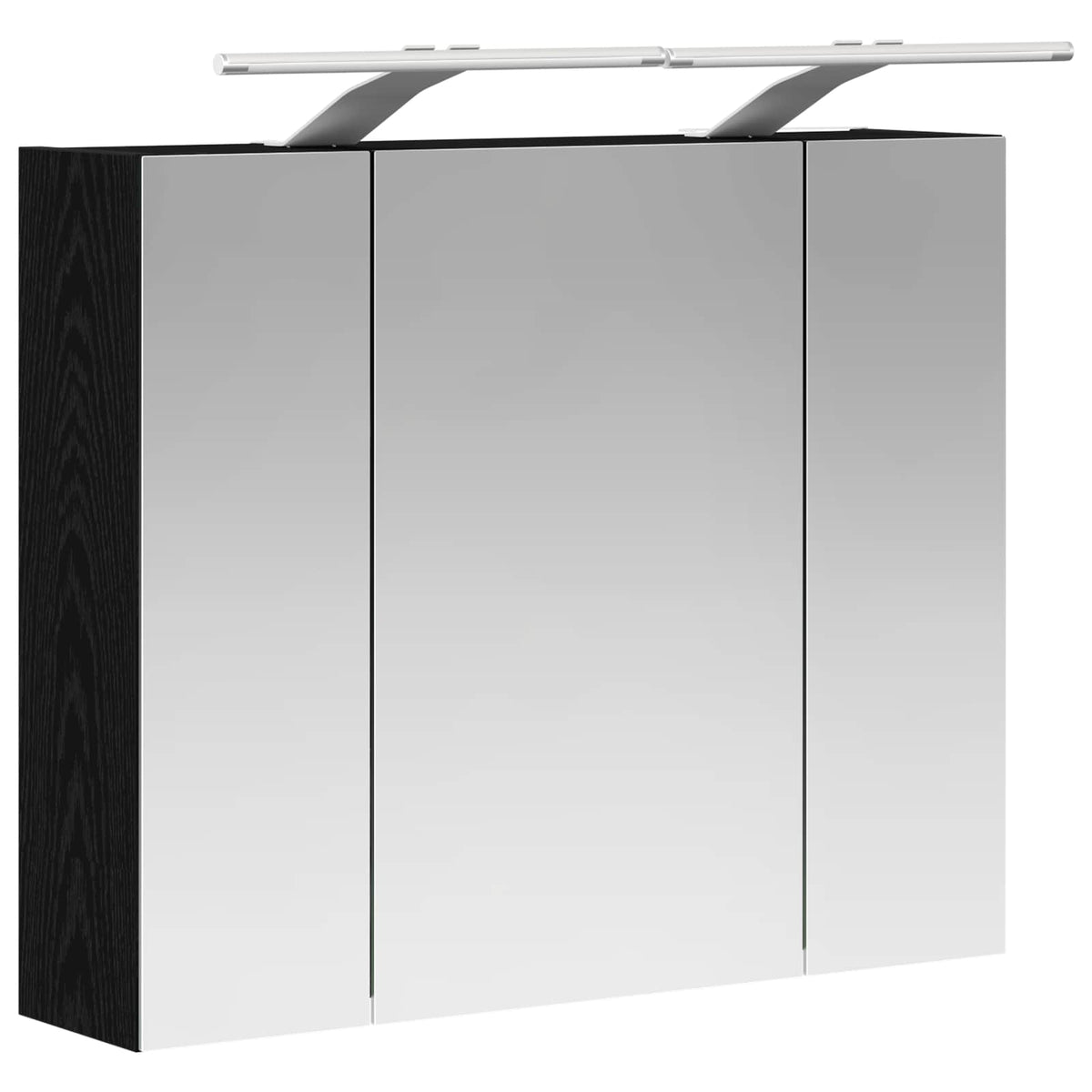 Badeværelsesspejlskab Sort eg 60 x 14,5 x 50 cm Konstrueret træ