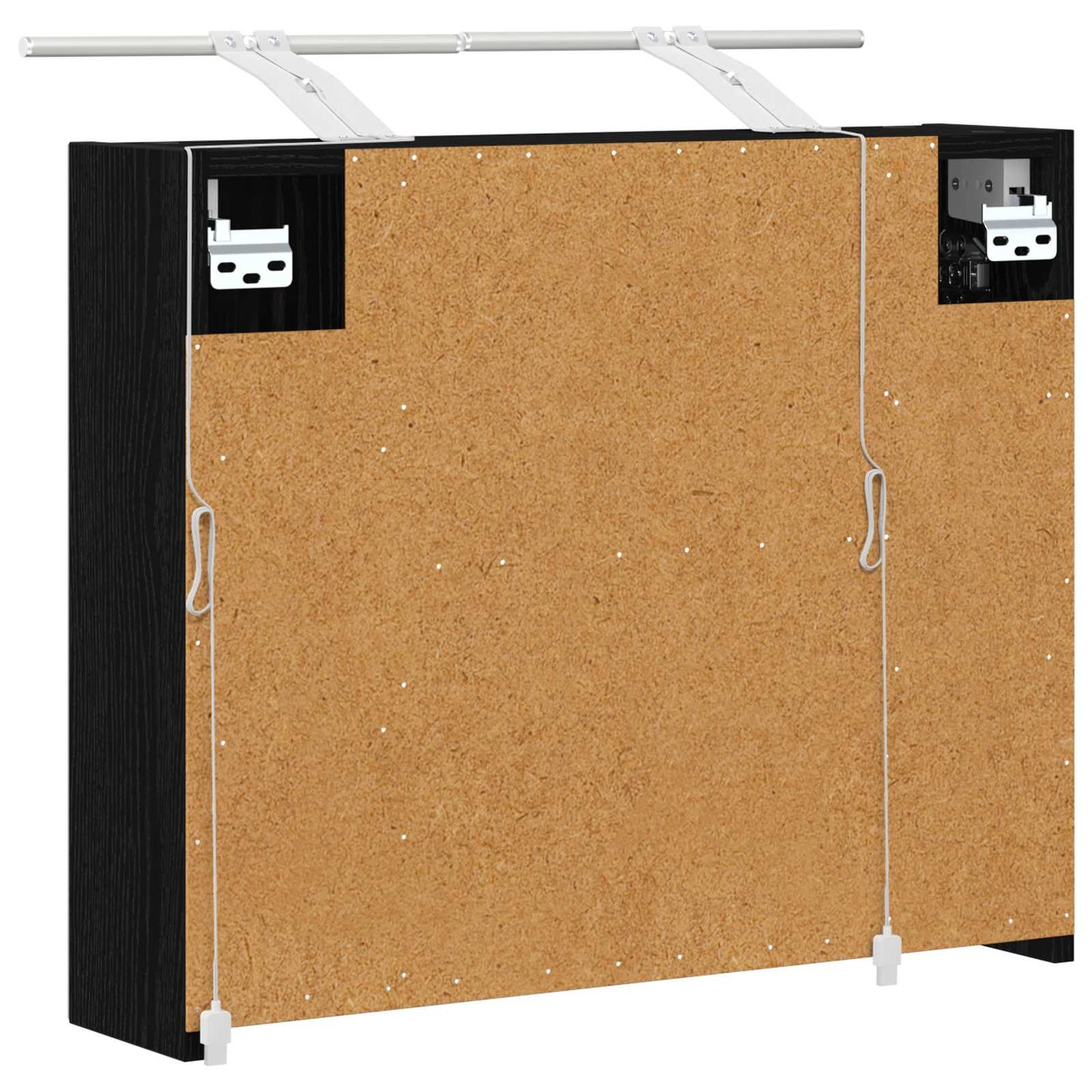 Badeværelsesspejlskab Sort eg 60 x 14,5 x 50 cm Konstrueret træ