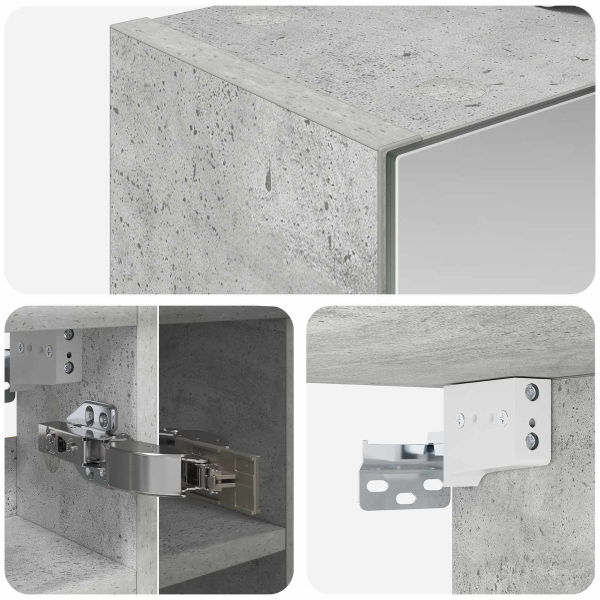 Badeværelsesspejlskab Beton Grå 60 x 14,5 x 50 cm