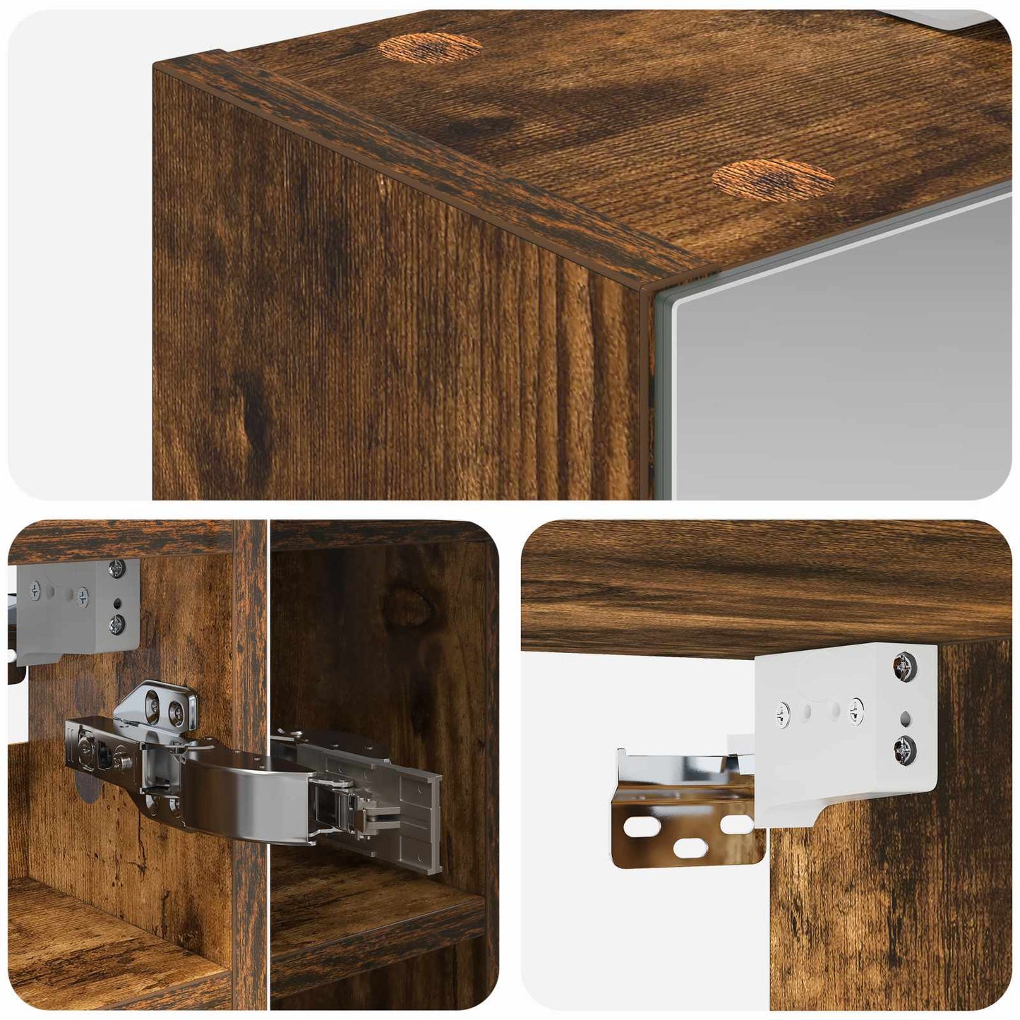 Badeværelsesspejlskab Røget eg 60 x 14,5 x 50 cm