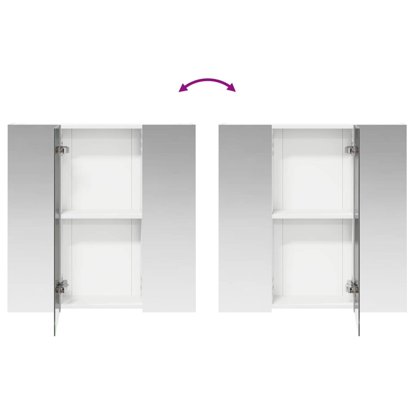 Badeværelsesspejlskab Hvid 70 x 14,5 x 70 cm Konstrueret træ