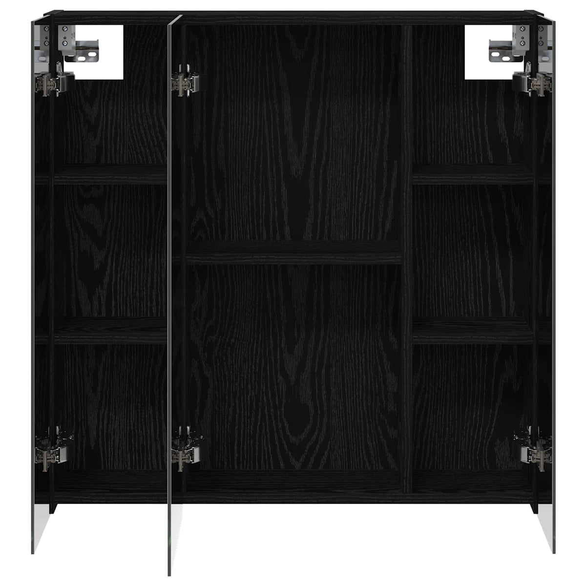 Badeværelsesspejlskab Sort eg 70 x 14,5 x 70 cm Konstrueret træ