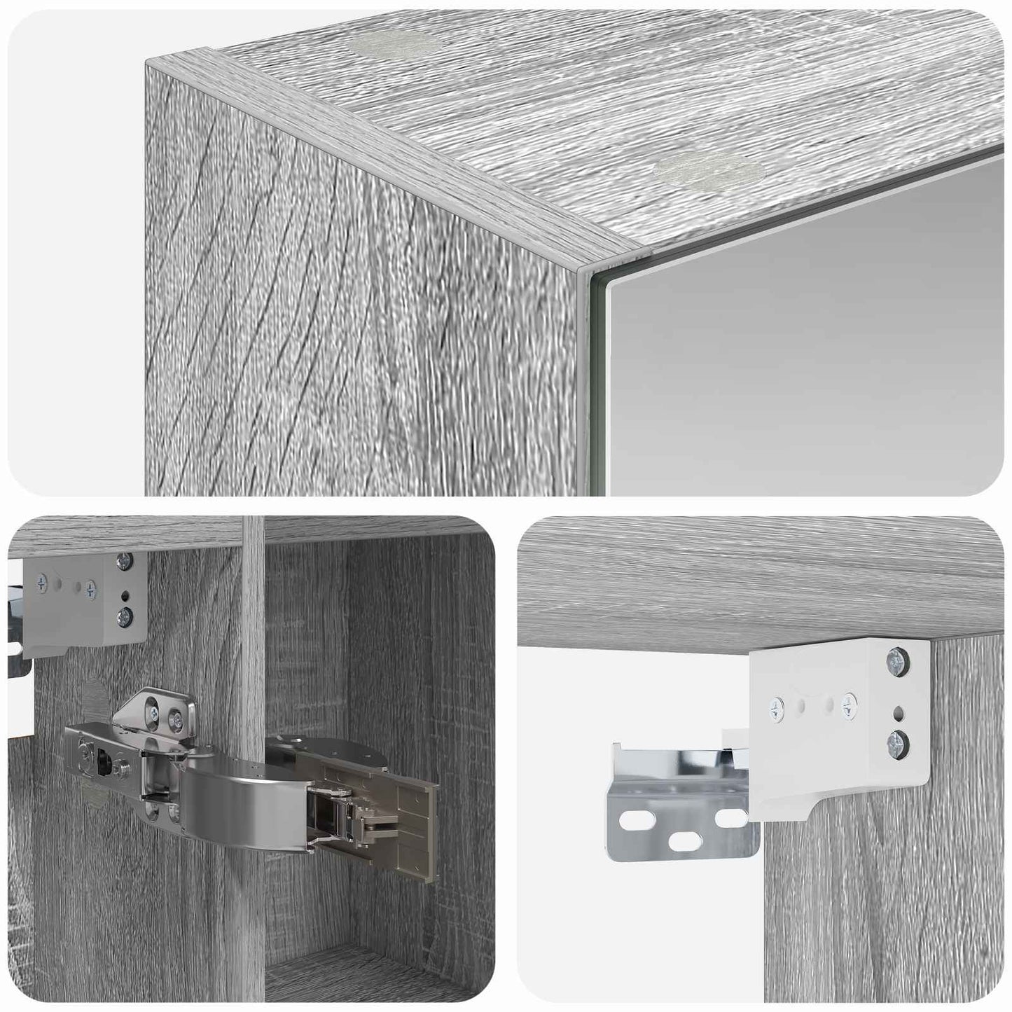 Badeværelsesspejlskab Grå Sonoma 70 x 14,5 x 70 cm