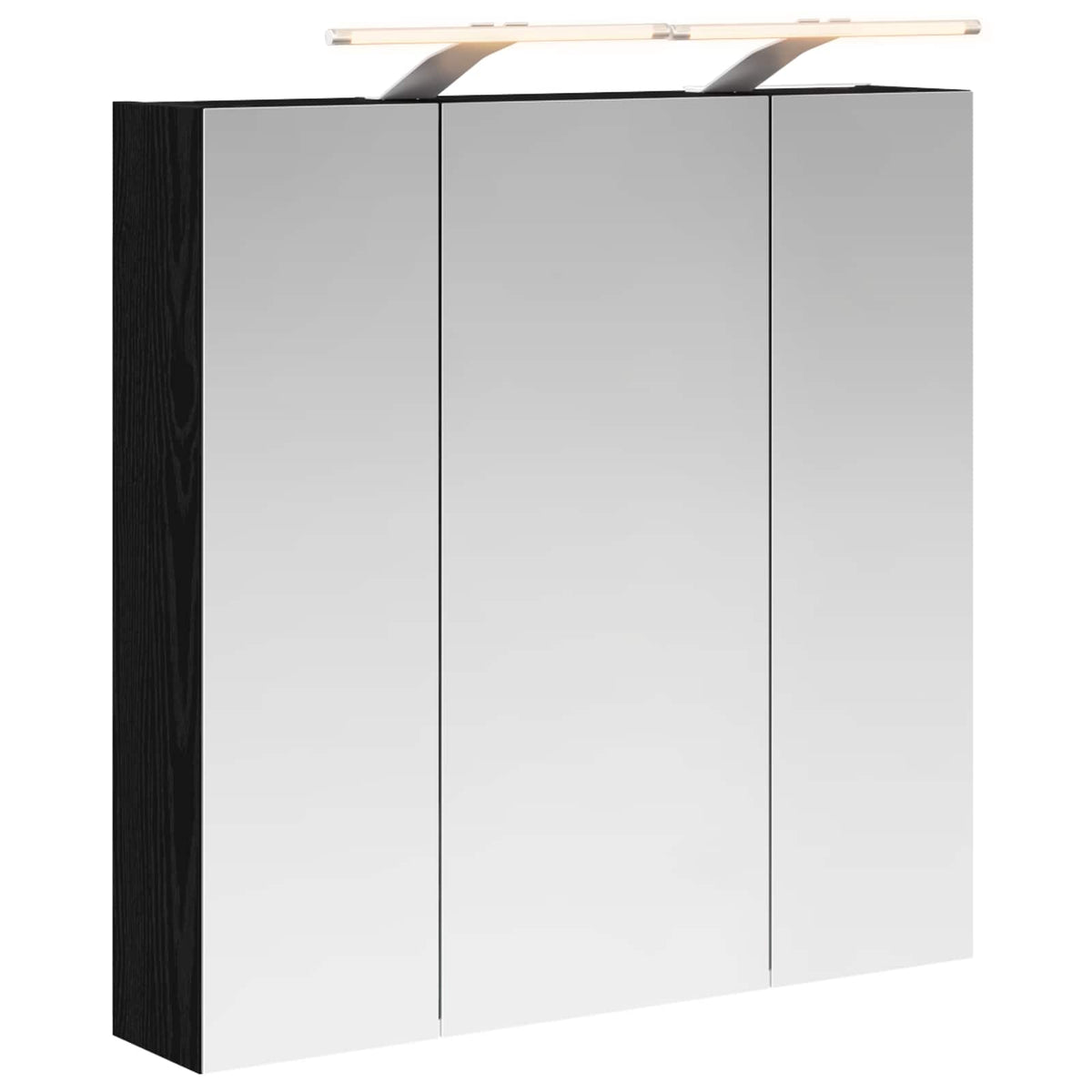 Badeværelsesspejlskab Sort eg 70 x 14,5 x 70 cm Konstrueret træ