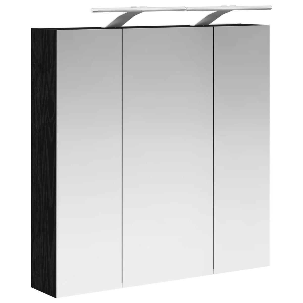Badeværelsesspejlskab Sort eg 70 x 14,5 x 70 cm Konstrueret træ