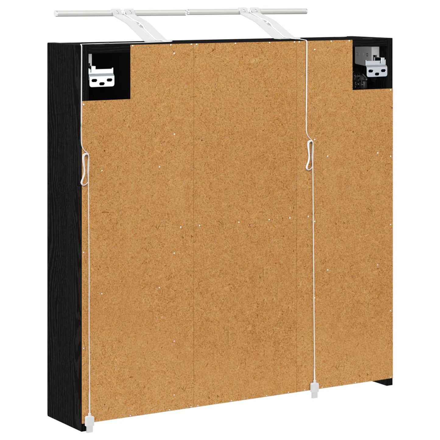 Badeværelsesspejlskab Sort eg 70 x 14,5 x 70 cm Konstrueret træ