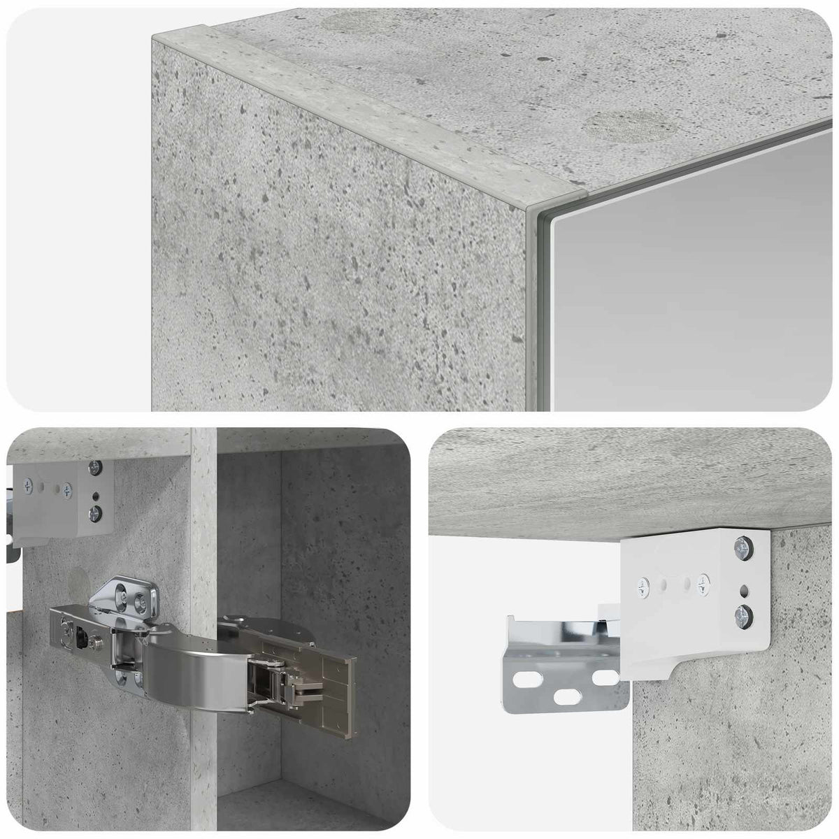 Badeværelsesspejlskab Beton Grå 70 x 14,5 x 70 cm