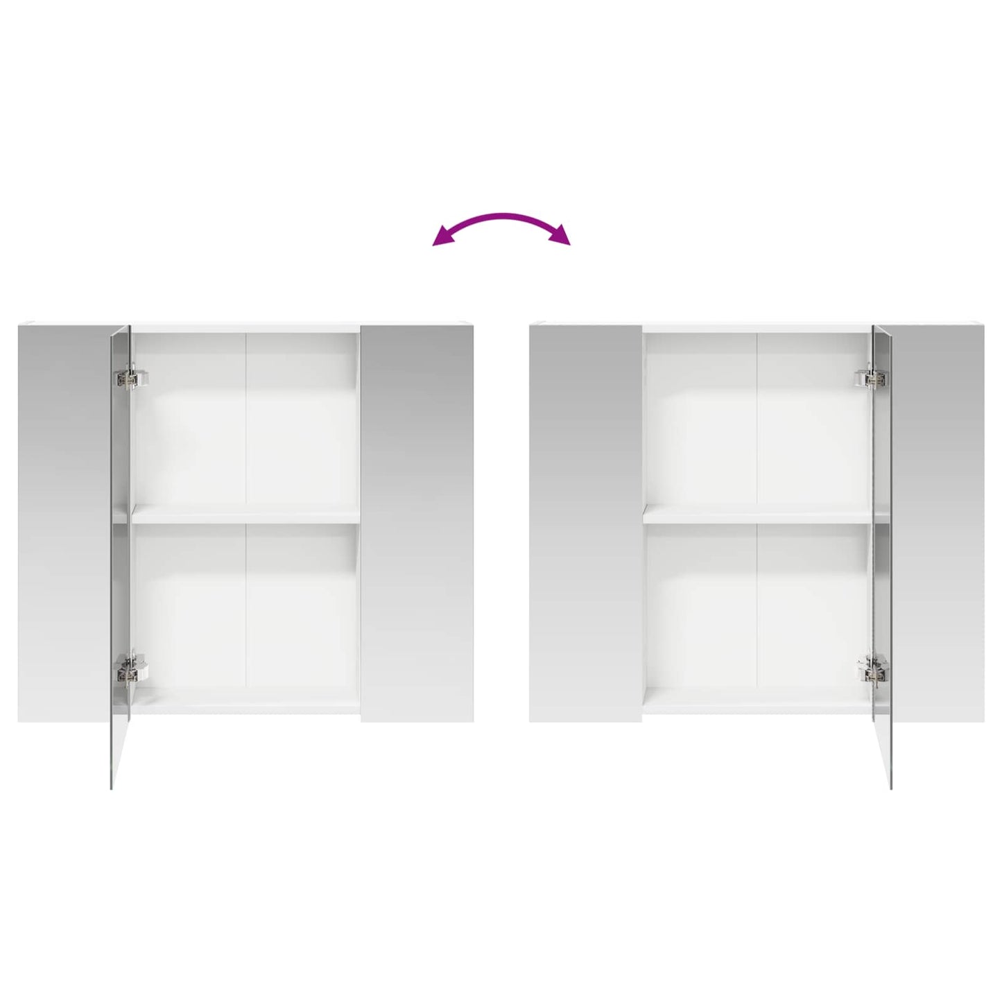 Badeværelsesspejlskab Hvid 80 x 14.5 x 70 cm Konstrueret træ