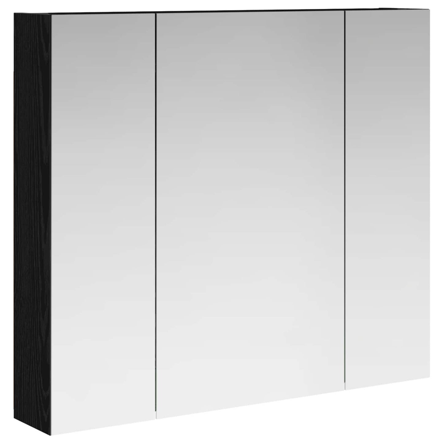Badeværelsesspejlskab Sort eg 80 x 14.5 x 70 cm Konstrueret træ