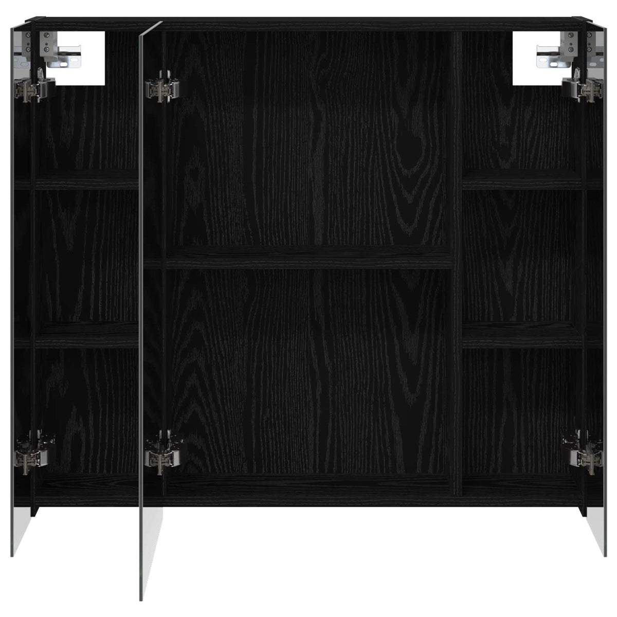 Badeværelsesspejlskab Sort eg 80 x 14.5 x 70 cm Konstrueret træ