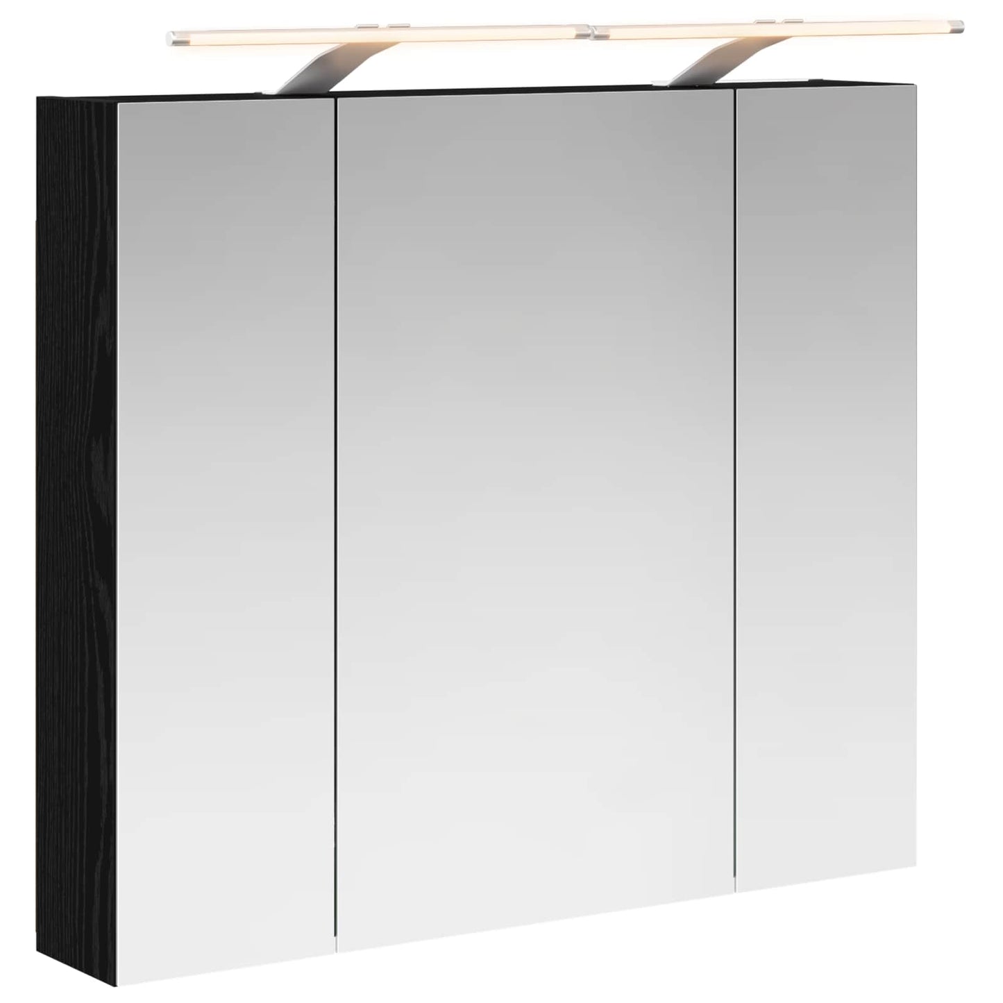 Badeværelsesspejlskab Sort eg 80 x 14.5 x 70 cm Konstrueret træ