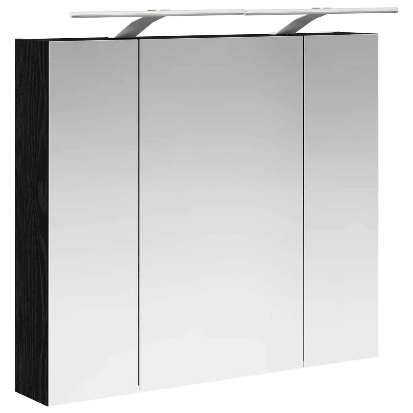 Badeværelsesspejlskab Sort eg 80 x 14.5 x 70 cm Konstrueret træ