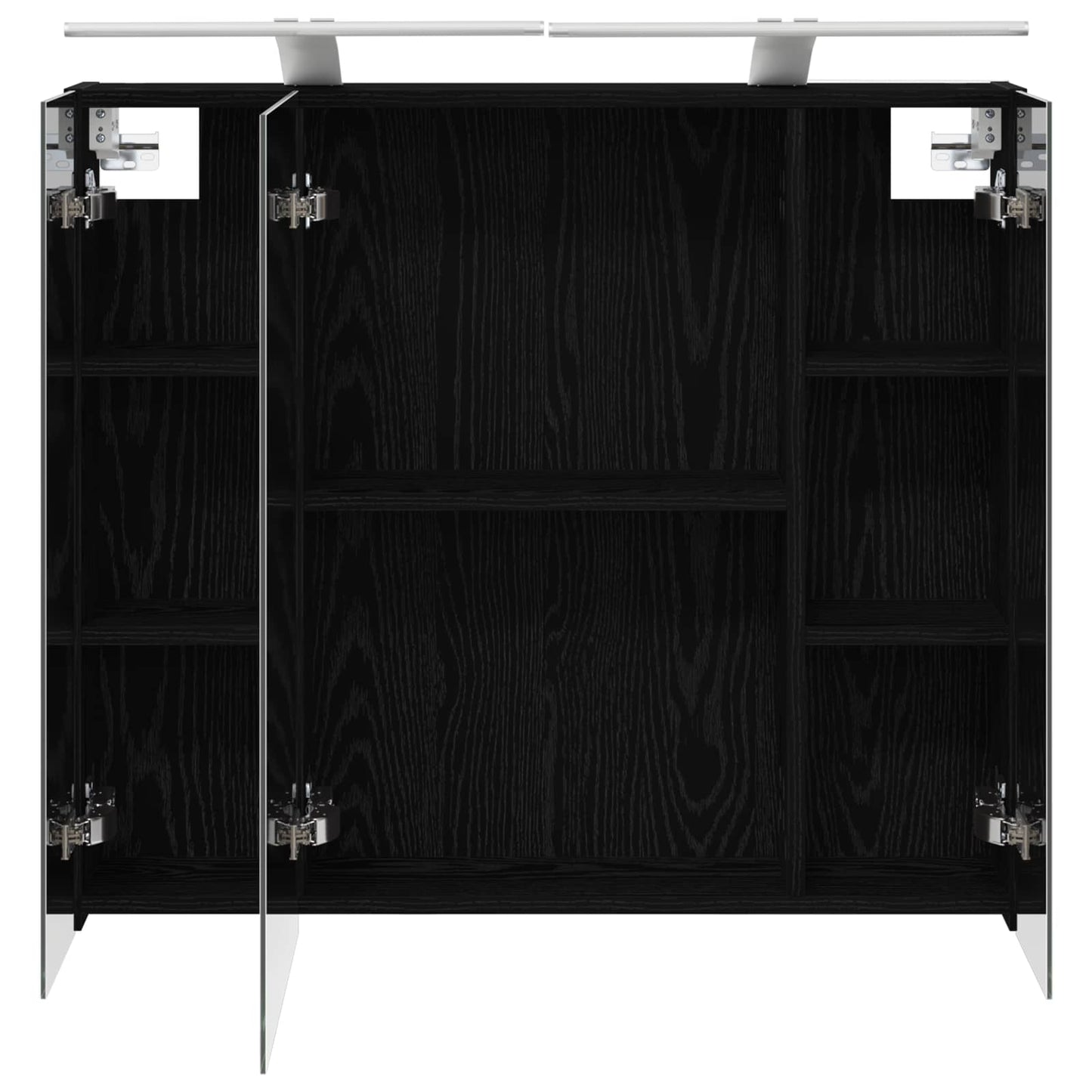 Badeværelsesspejlskab Sort eg 80 x 14.5 x 70 cm Konstrueret træ