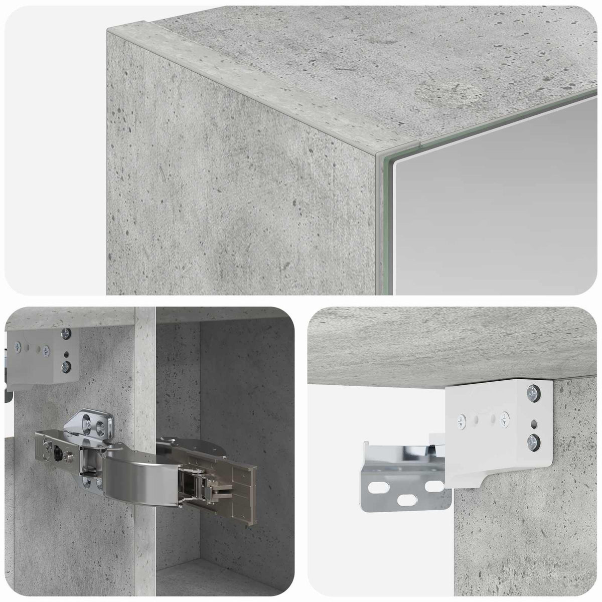 Badeværelsesspejlskab Beton Grå 80 x 14.5 x 70 cm
