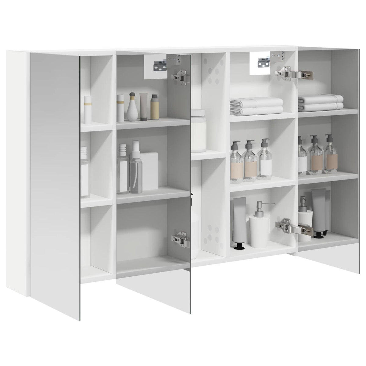 Badeværelsesspejlskab Hvid 100 x 14,5 x 70 cm Konstrueret træ