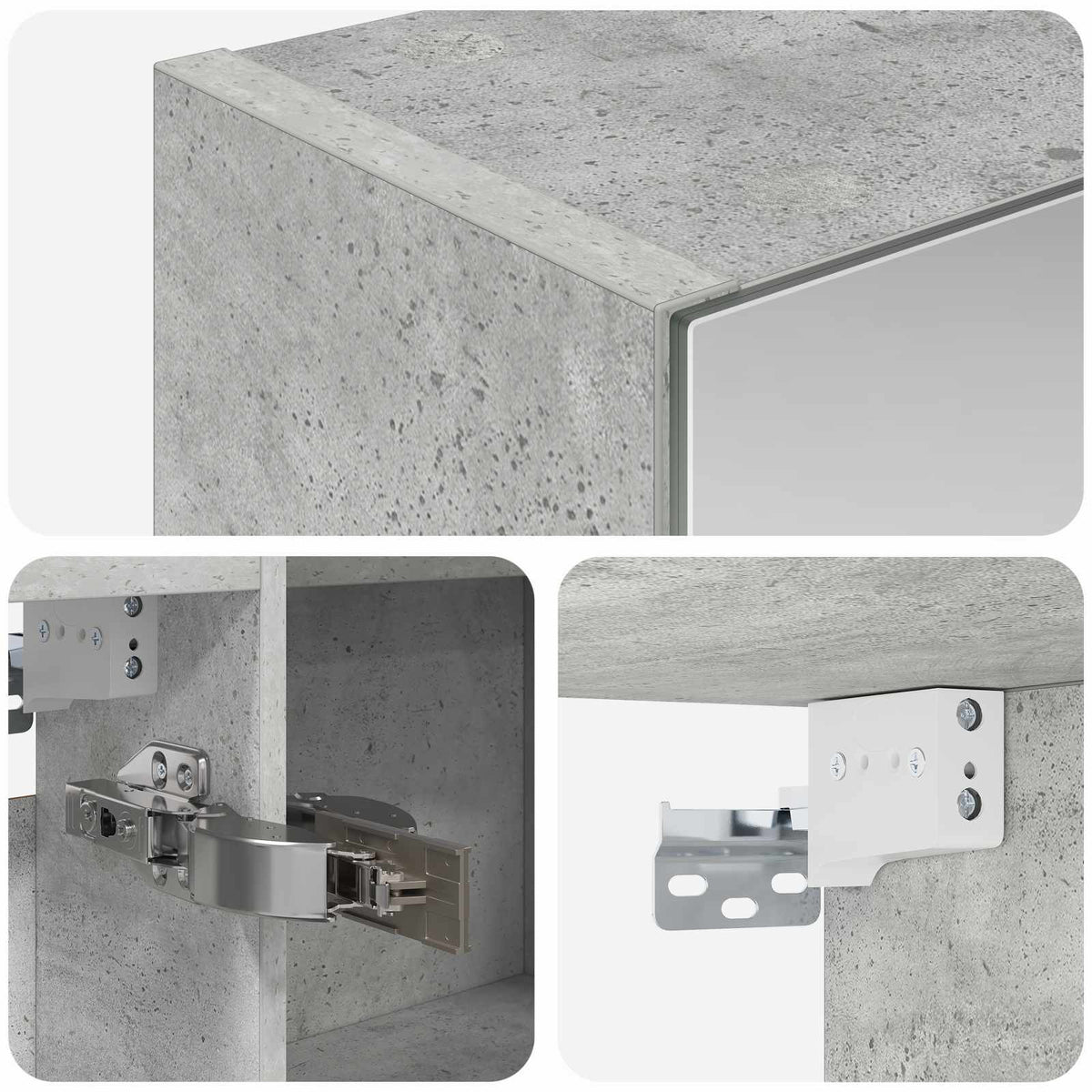 Badeværelsesspejlskab Beton Grå 100 x 14,5 x 70 cm