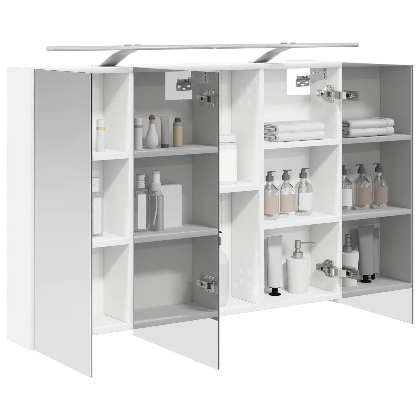 Badeværelsesspejlskab Hvid 100 x 14,5 x 70 cm Konstrueret træ