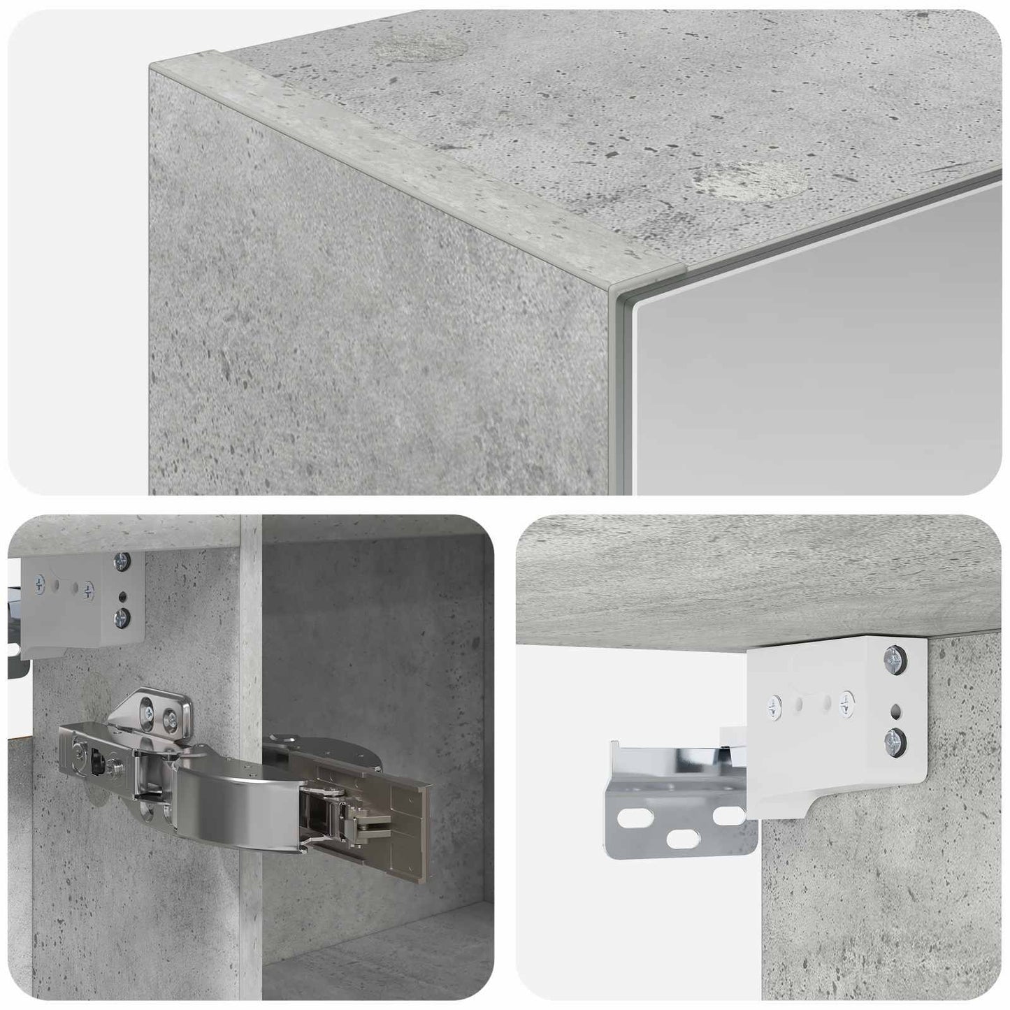 Badeværelsesspejlskab Beton Grå 100 x 14,5 x 70 cm