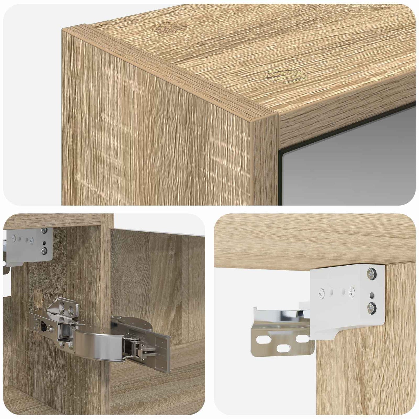 Badeværelsesspejlskab Sonoma eg 43 x 16 x 62.5 cm