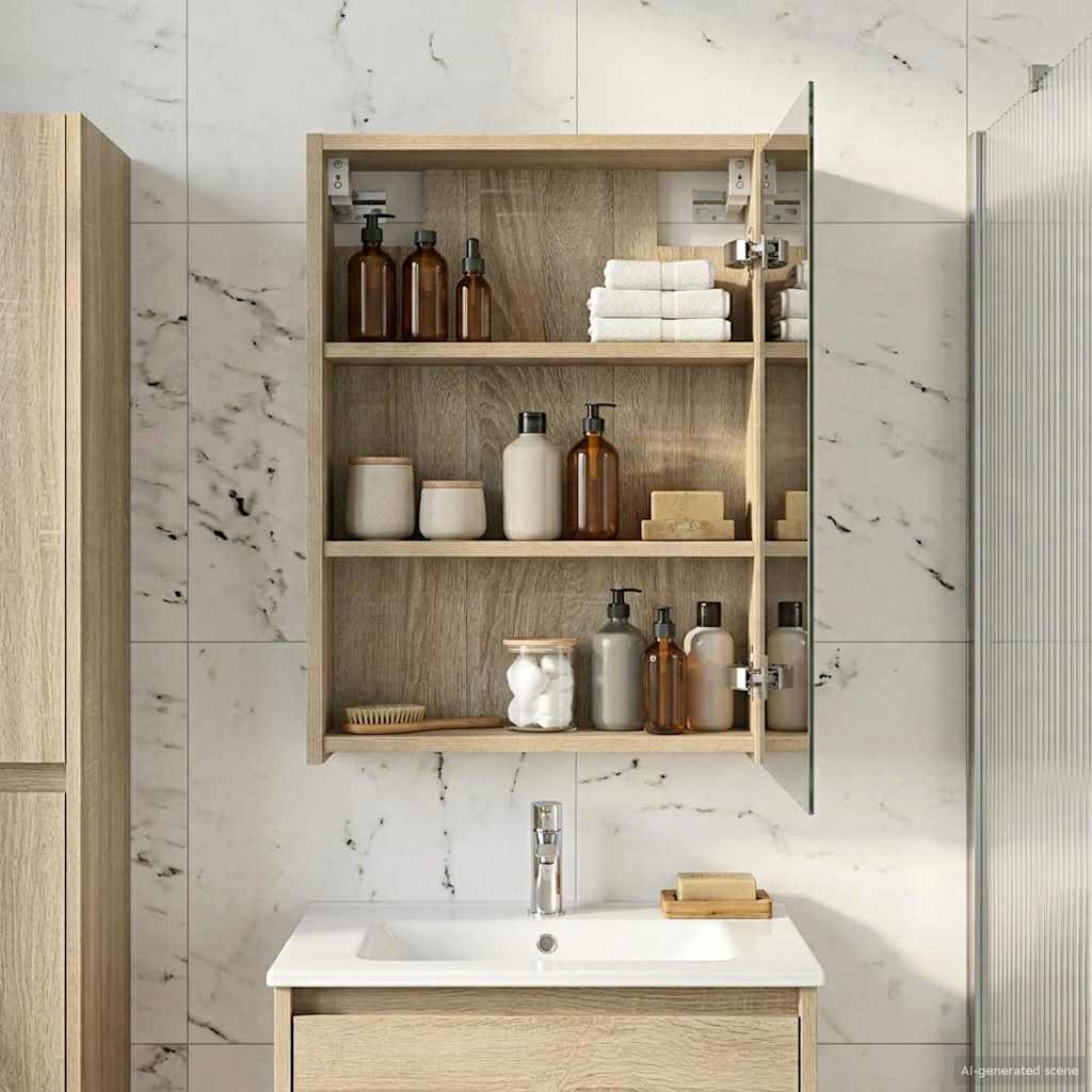 Badeværelsesspejlskab Sonoma eg 43 x 16 x 62.5 cm