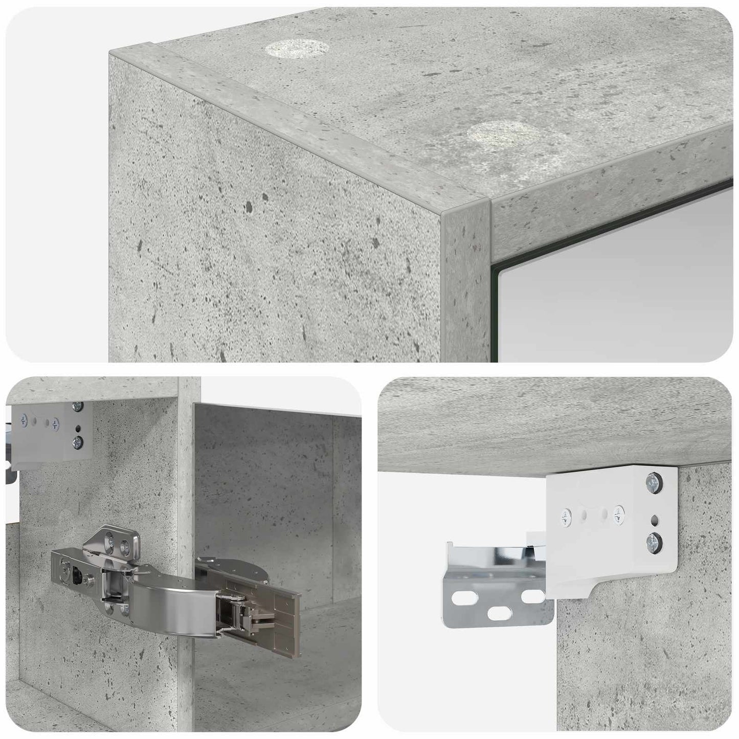 Badeværelsesspejlskab Beton Grå 43 x 16 x 62.5 cm
