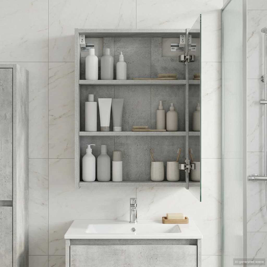 Badeværelsesspejlskab Beton Grå 43 x 16 x 62.5 cm