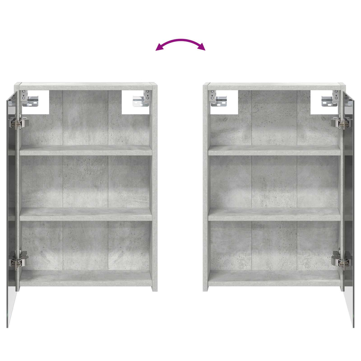 Badeværelsesspejlskab Beton Grå 43 x 16 x 62.5 cm