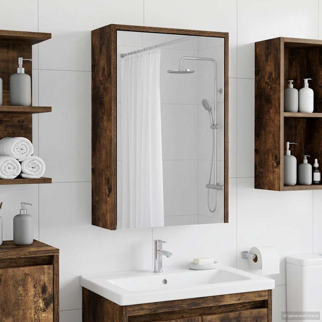 Badeværelsesspejlskab Røget eg 43 x 16 x 62.5 cm